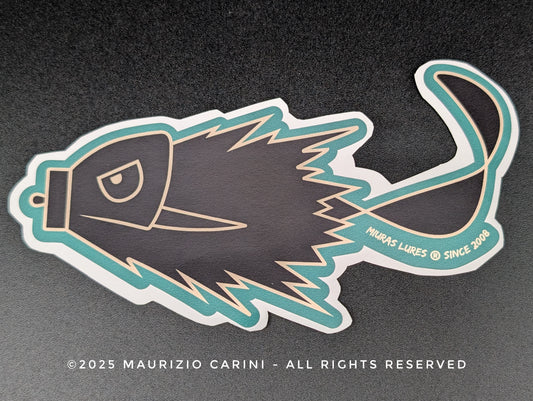 VINIL STICKERS "MIURAS MOUSE" cream/black/torquoise
